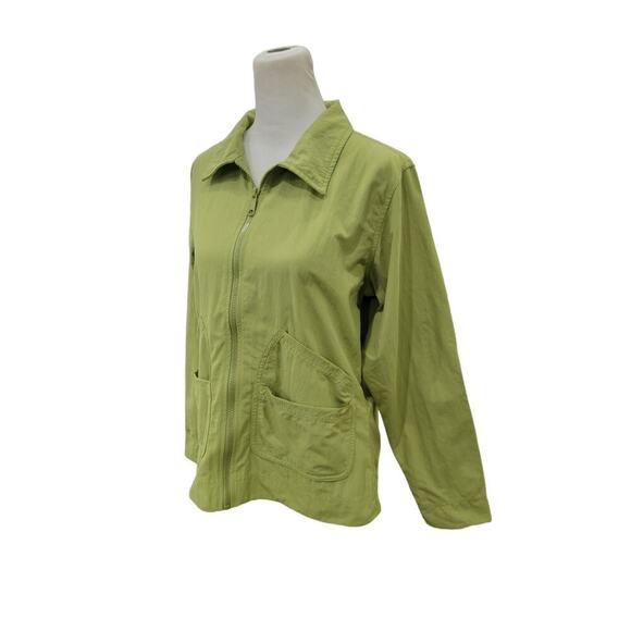 Sorel Women's Zip up Jacket Size Medium Green Cargo Utility Lightweight Nylon - Picture 2 of 11